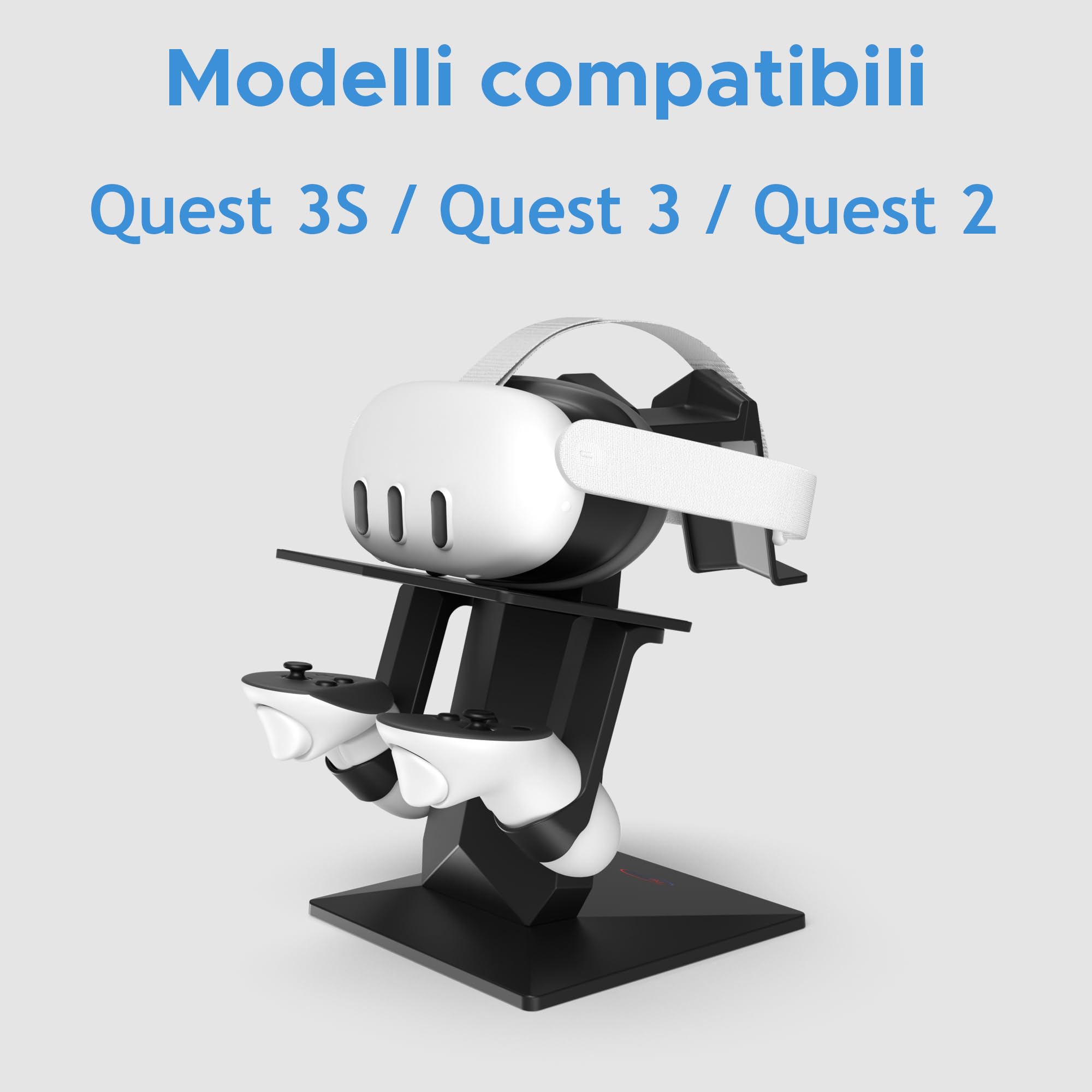 Digicharge Supporto per cuffie VR per Meta Quest 3S / Quest 3 / Oculus Quest 2 VR Mount Display Storage per cuffie e controller touch - 3