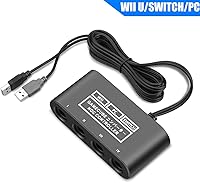 Vista 2 de Adaptador Gamecube para Nintendo Switch Gamecube Controller Adapter y WII U y PC Super Smash Bros Gamecube Controller Adapter Compatible con Turbo