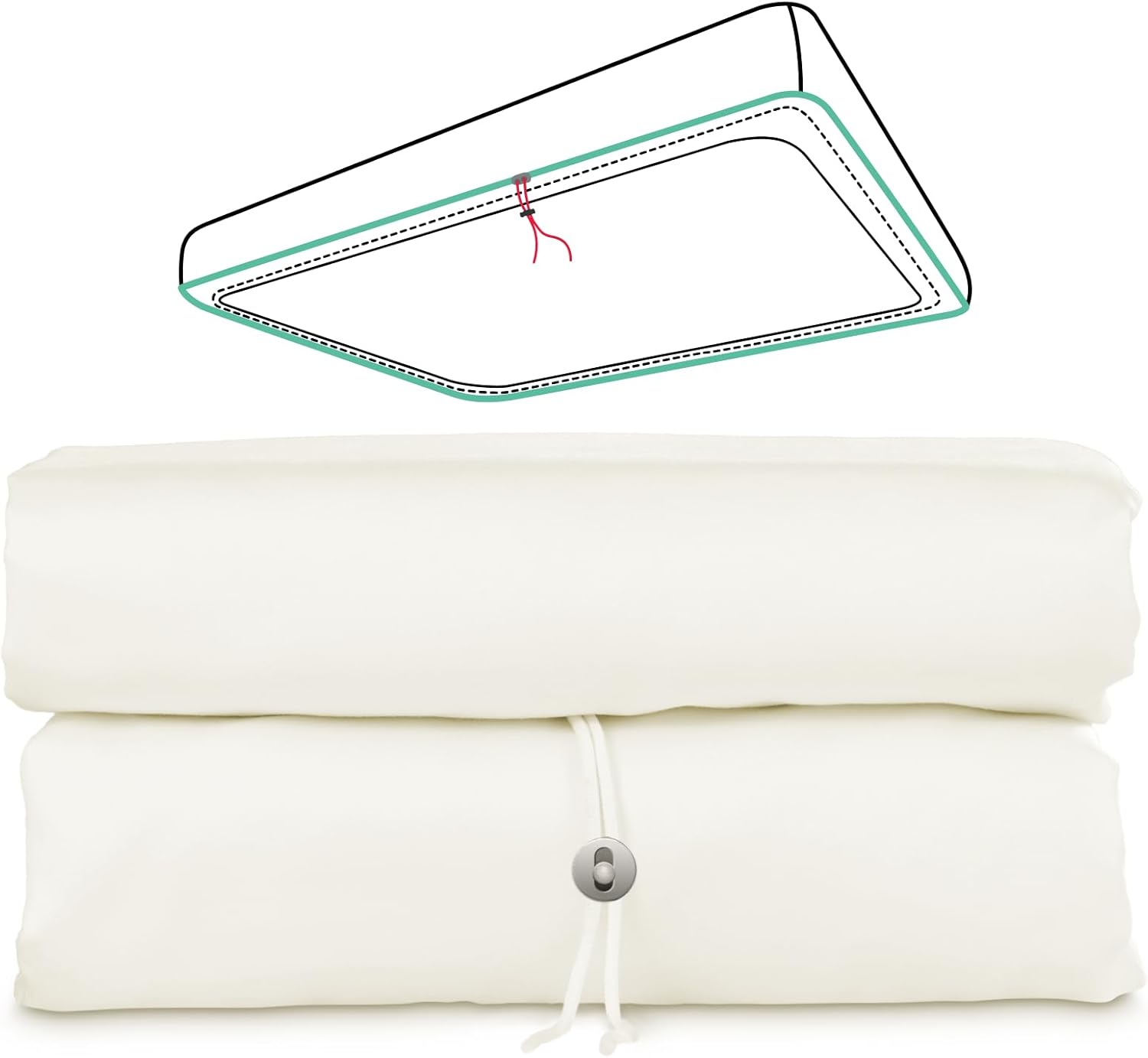 King Fitted Sheet Only Extra Deep Pocket Fits 14" to 22" Mattress, 100% Long-Staple Cotton Dual-Lock Fitted Sheet for King Bed, Luxury Soft and Comfort, 1000 Thread Count