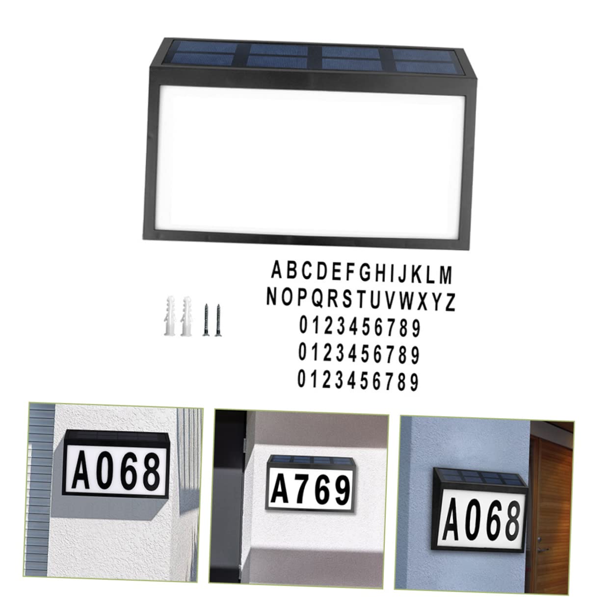 BESTonZON 1 Set targa solare luci per esterni lampade luce solare numeri civici accesi numeri di di indirizzo numero luce della porta lampada a muro il addominali