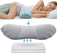 Vista 7 de Almohada de apoyo lumbar ajustable RESTCLOUD de espuma viscoelástica para dormir, almohada de soporte para la espalda para aliviar el dolor
