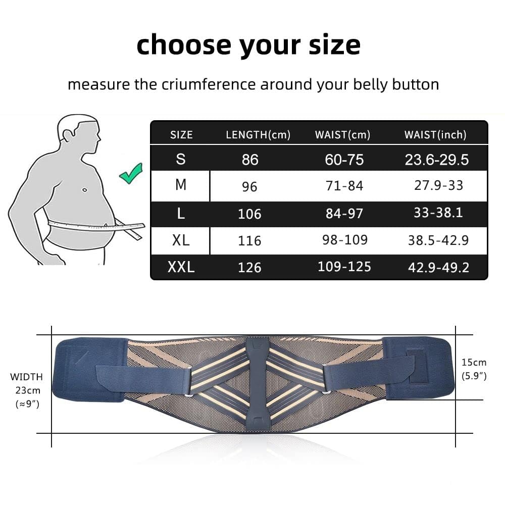 Faja Lumbar Transpirable y ómica para aliviar el Dolor de Espalda Baja, Hernia discal, ciática y escoliosis.
