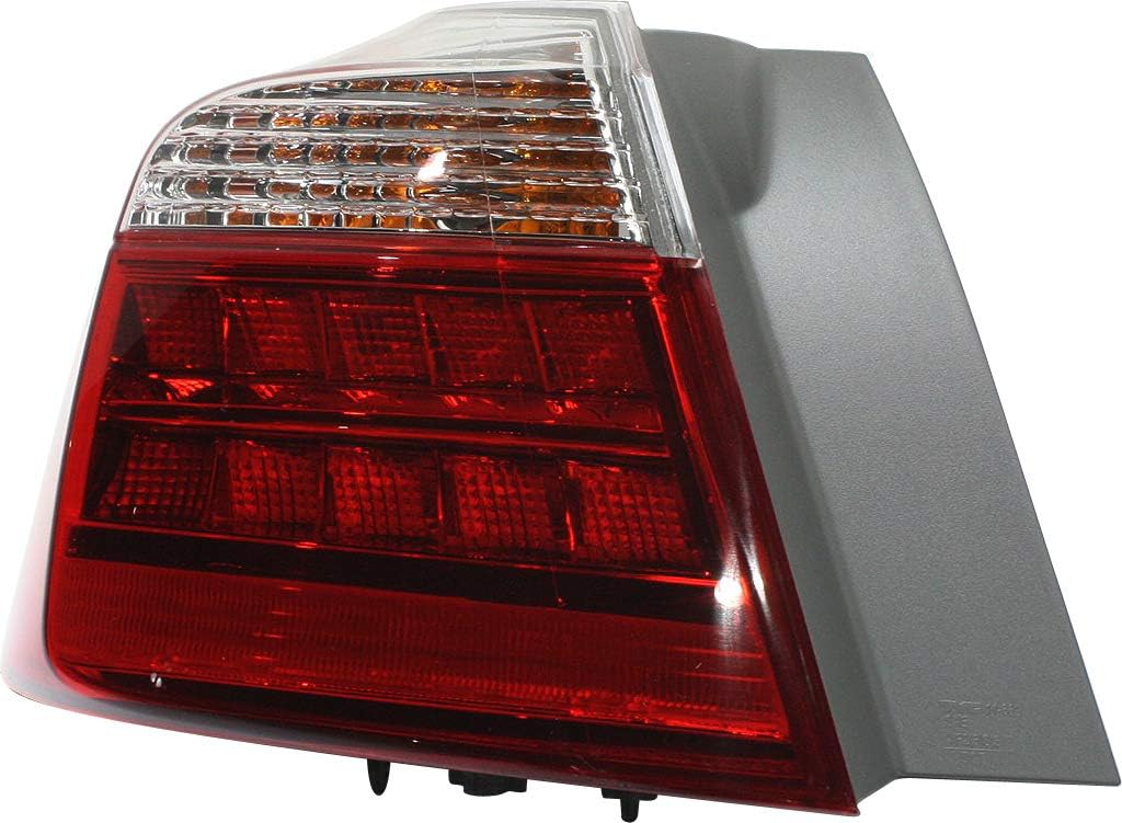 Evan Fischer Driver Side Outer Tail Light Assembly Compatible with 2013-2015 Honda Accord Sedan With Bulb