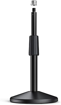 FIFINE Desktop Microphone Stand, Adjustable Heavy Duty Weighted Base Tabletop Mic Stand with Twist Clutch & 3/8 to 5/8 Screw, for Streaming, Podcasting, Gaming,Recording-BS2