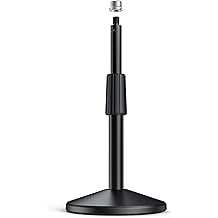 FIFINE Desktop Microphone Stand, Adjustable Heavy Duty Weighted Base Tabletop Mic Stand with Twist Clutch & 3/8'' to 5/8'' Screw, for Streaming, Gaming,Recording-BS2