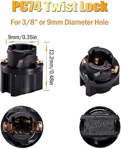 Miniatura 5 de BRISHINE Bombillas LED T5 37 74 2721 xenón blanco con enchufe de bloqueo giratorio, Canbus PC74 PC37 882 Panel de instrumentos de luces indicador de