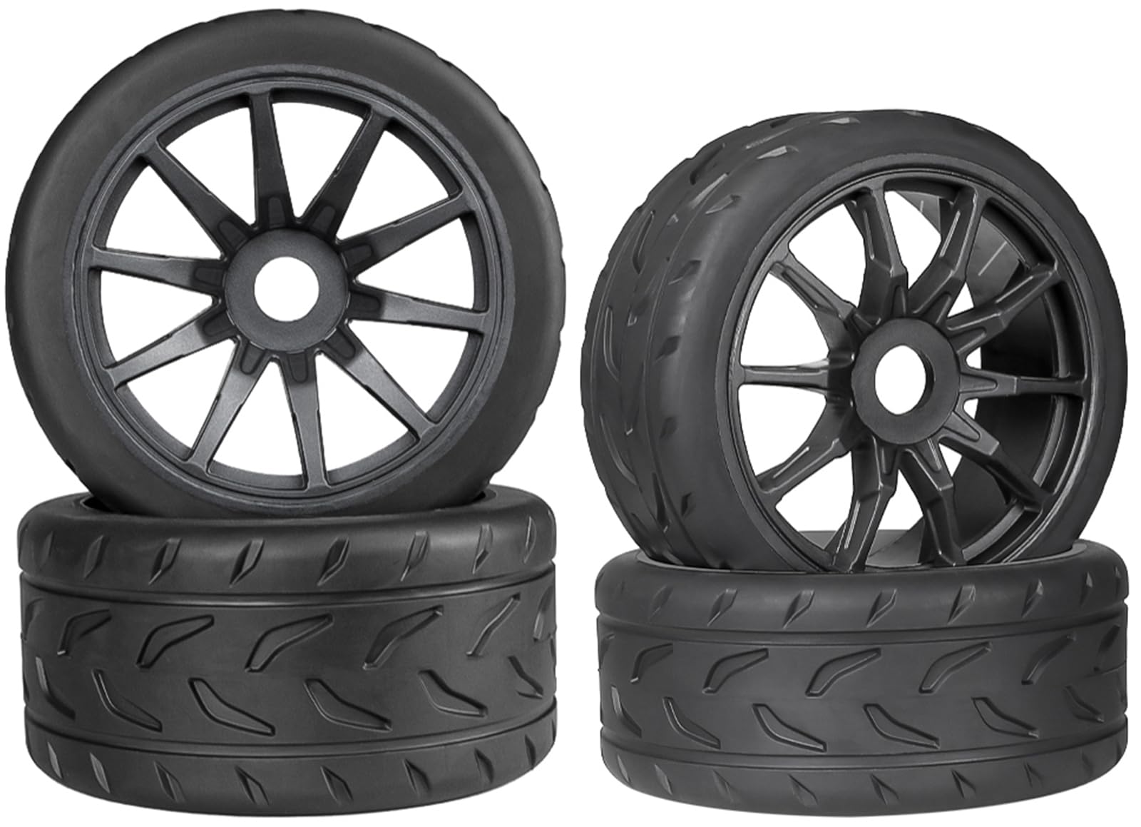 RcThjia On Road Tire Tyre 17mm Wheel Rims for Arrma 1/7 Infraction Limitless Felony FS Racing Model GT RC Car Upgrade On Road Tyre 4Pcs One Set(2 Big 2 Small)
