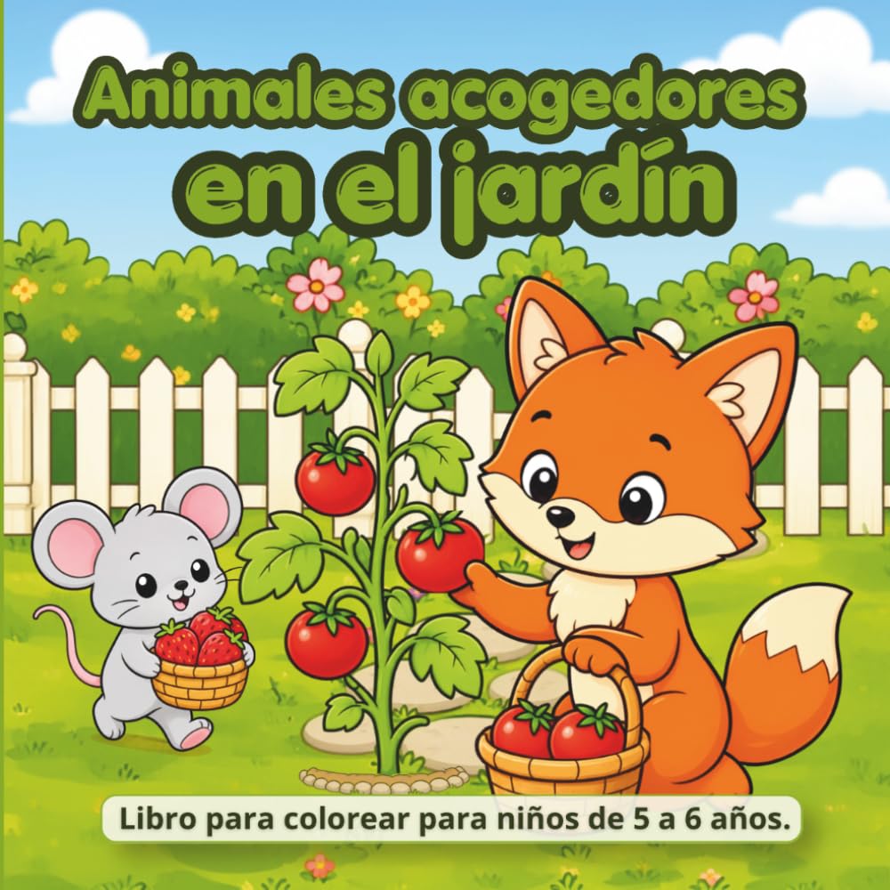 Animales acogedores en el jardín: Libro para colorear para niños