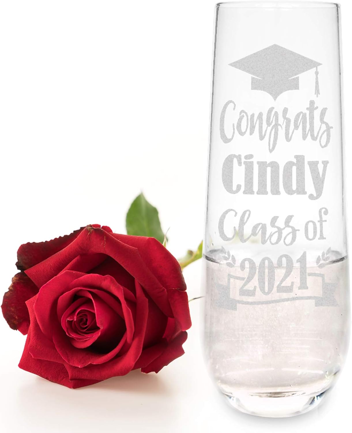 Custom-Engraved-Glasses-by-StockingFactory Graduation Personalized Stemless or Beer Class of 2021 Family Party Favors Man Cave Pub Style Grad Decorations for Women Men Wine