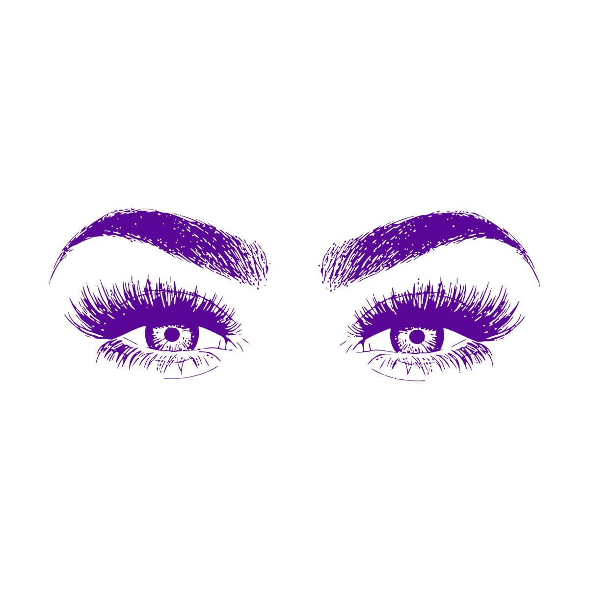 Fashion Vinyl Eyelashes Beauty Salon Wall Sticker Removeable Grooming Salon Decoration Mural Lash & Brows Eyes Decal Extra Large - 52x145cm