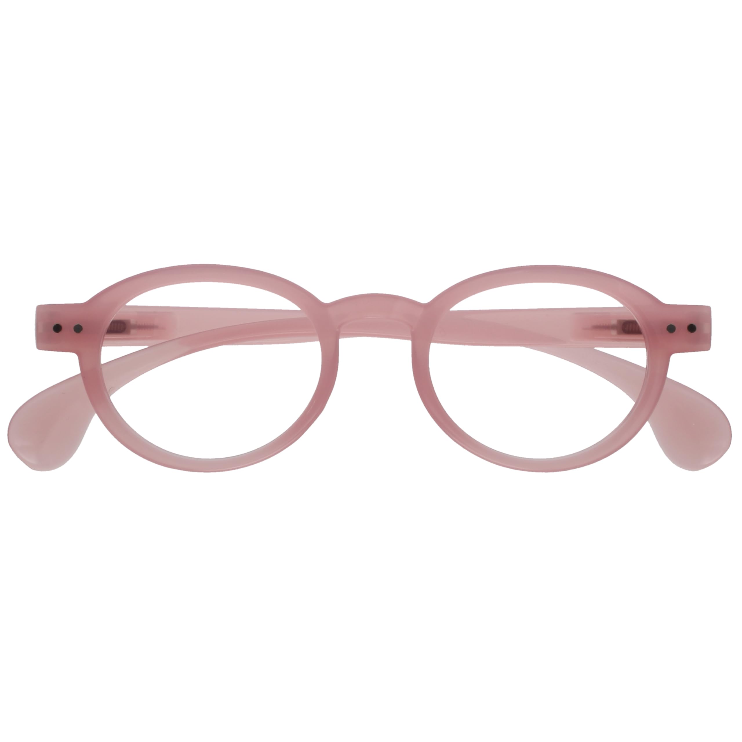 Opulize OCA Gafas de Lectura - Montura Moderna Retro Redonda - Negro Brillante - Hombre Mujer - Bisagras de Muelle - R54