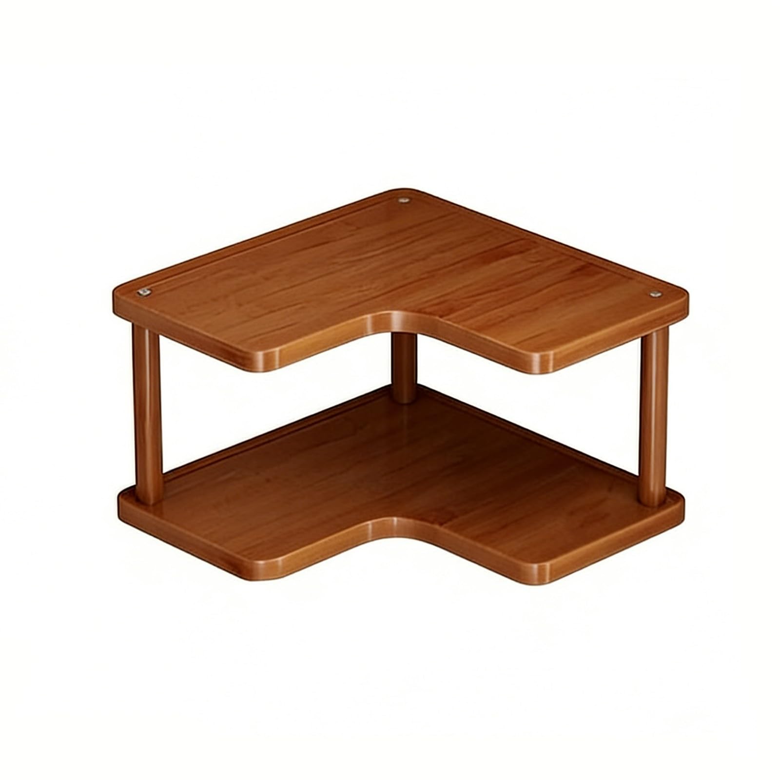 Organizer angolare da scrivania, autoportante, compatto, per tazze (bambù) per ufficio, camera da letto, cucina, bagno (29,5 x 29,5 x 14 cm)
