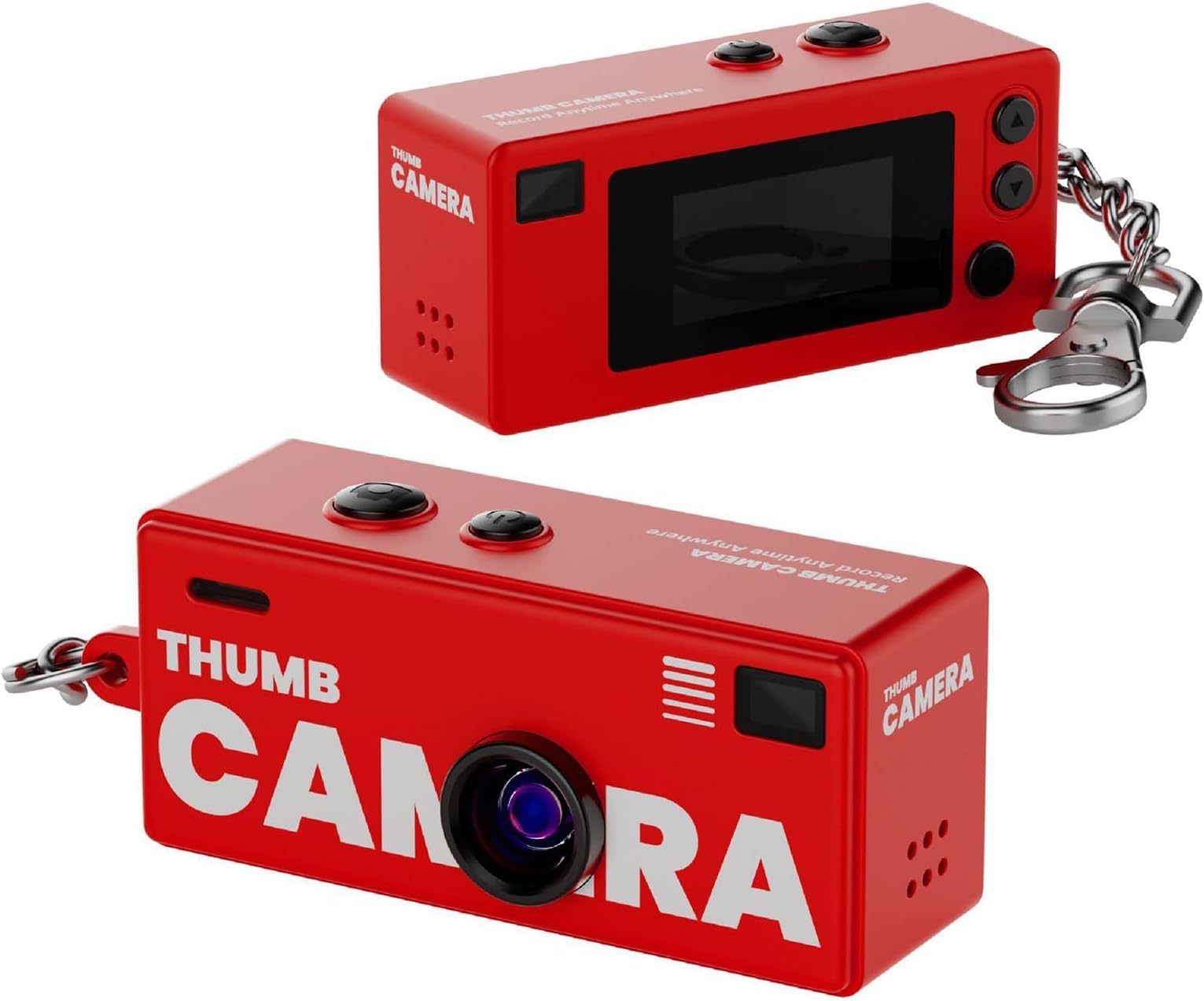 Mini Keychain Digital Camera, Thumb Camera 1080P HD Video Recorder for Vlogging, Travel, Sports & Everyday Recording (Red)-image-27
