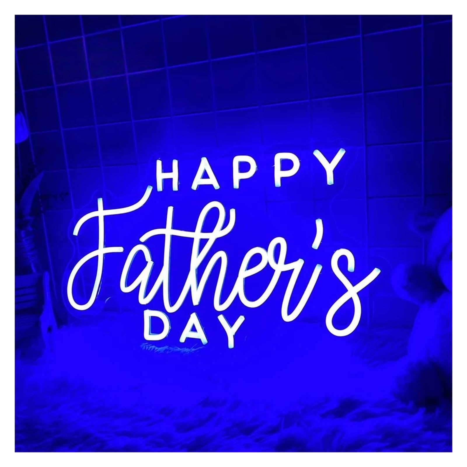 Insegna al Neon LED Insegna Al Neon A Dimmerabile Con Scritta Happy Father's Day Per La Festa Del Papà, Decorazione Da Parete Per La Stanza La Camera Da Letto, 50cmx29cm