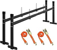 JYPERFORMANCE Adjustable Trailer Ladder Rack, 400 LBS Capacity, 5.77-8.65 ft Universal Fit for Enclosed/Open Trailers w/Stoppers, Black