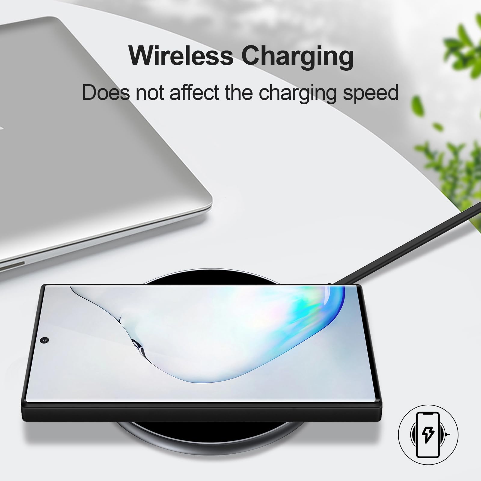 GiiYoon Silikonowy Etui do Samsung Galaxy Note 10 Plus, Miękką Wyściółką Wewnętrzną z Mikrofibry, Ochrona Aparatu 360 Stopni, Osłona Odporna na Uderzenia (Czarne)