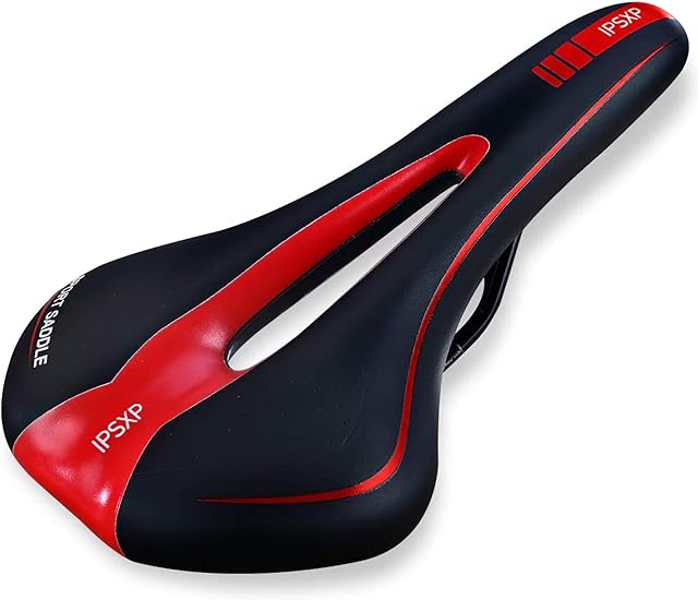 IPSXP Comfortable Bike Seat, Bicycle Saddle Padded Professional Waterproof Road Bike Saddle for Men, Women, Riding Bike, City Bike and MTB