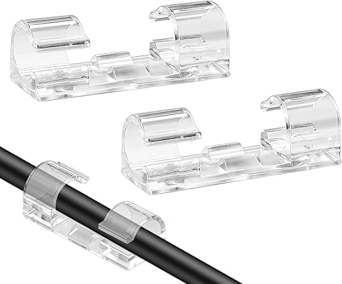 Miniatura 7 de SOULWIT 50 clips autoadhesivos para organizar cables, organizadores de cables, clips de cable adhesivos para TV, PC, laptop, cable Ethernet, Negro