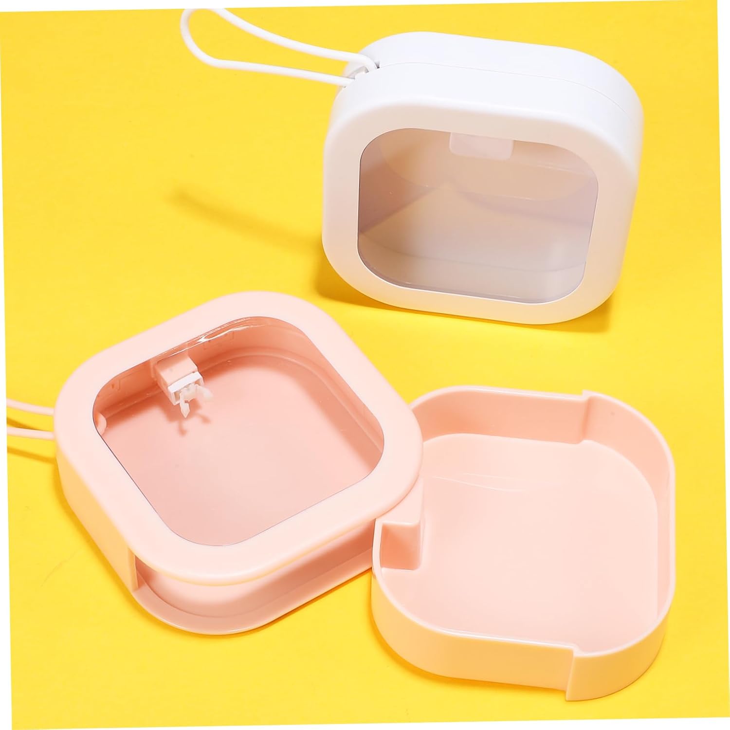 3pcs Portable Retainer Cases Stylish Plastic Holders for Dentures Lightweight Storage Boxes Ample Space Vibrant Colors for Travel and Home Use