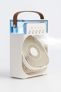 Masaüstü Taşınabilir Buzlu Vantilatör Su Soğutmalı LED Işıklı Soğutucu Fan Aır Cooler Fan - Beyaz