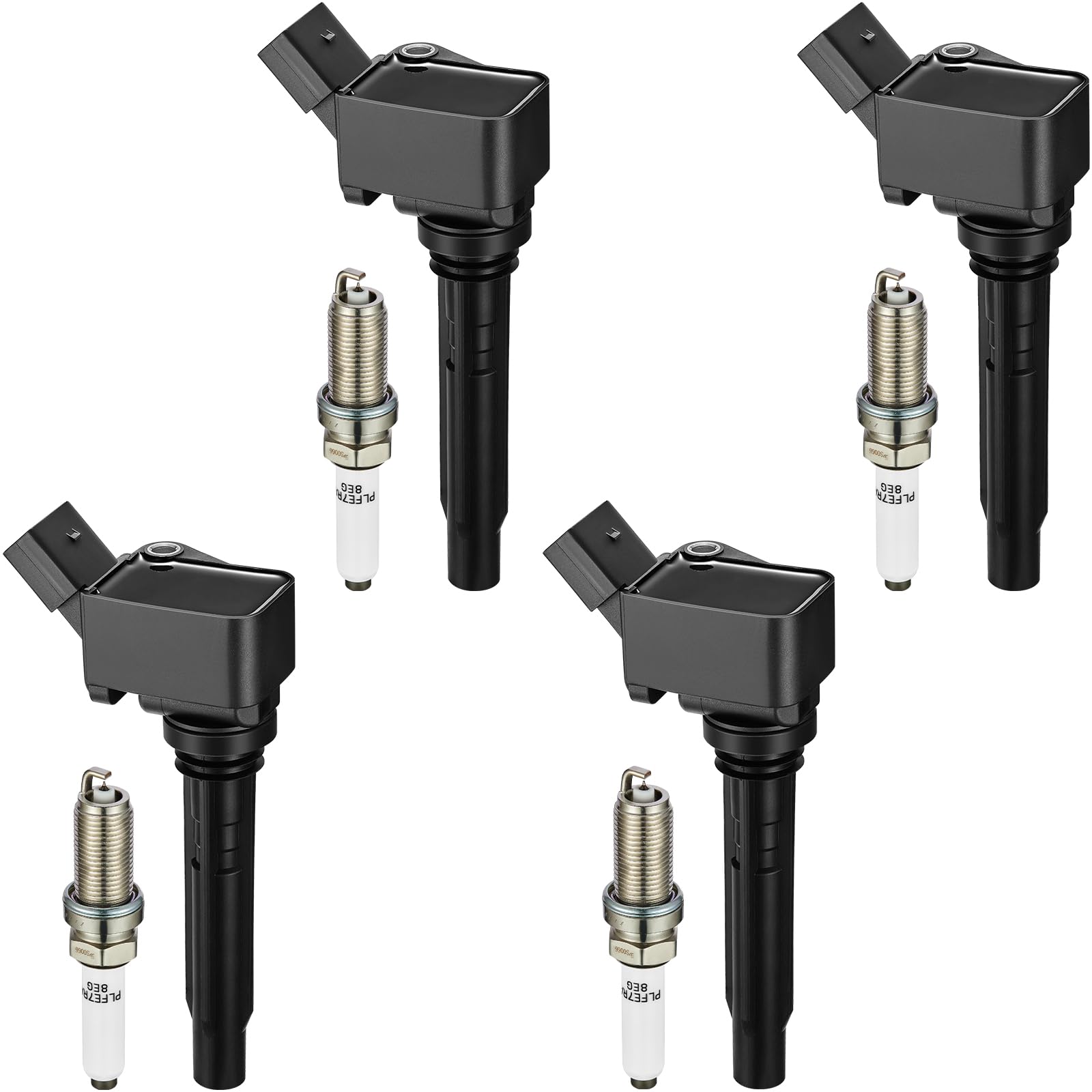 BDFHYK Ignition Coil UF716 and Spark Plug LFER7BHX for Audi A3 A4 A5 A6 Q5