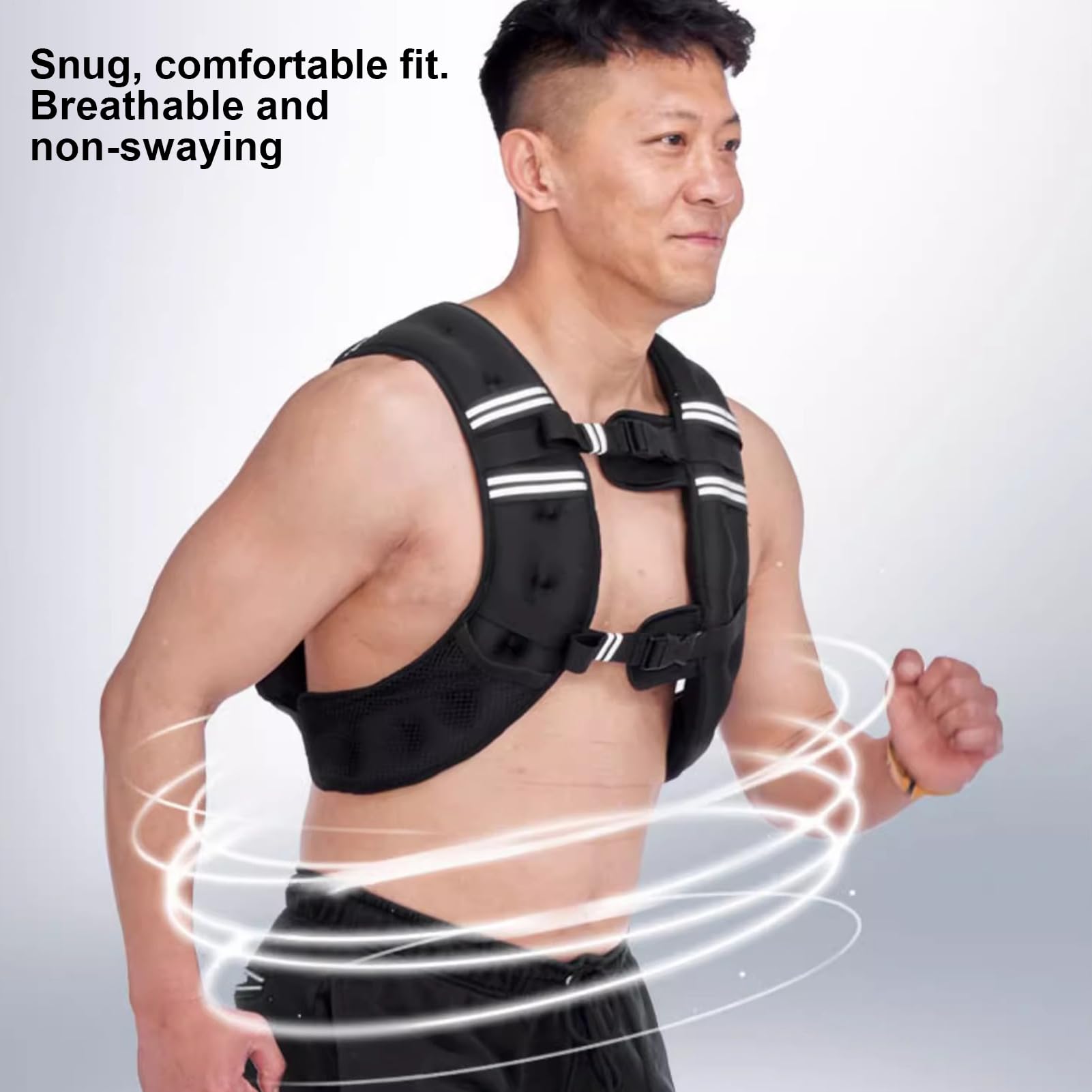 Chaleco lastrado hombre – Chaleco de senderismo para mujer con tiras reflectantes – Equipo ajustable para fitness entrenamiento construcción muscular ejercicio deporte