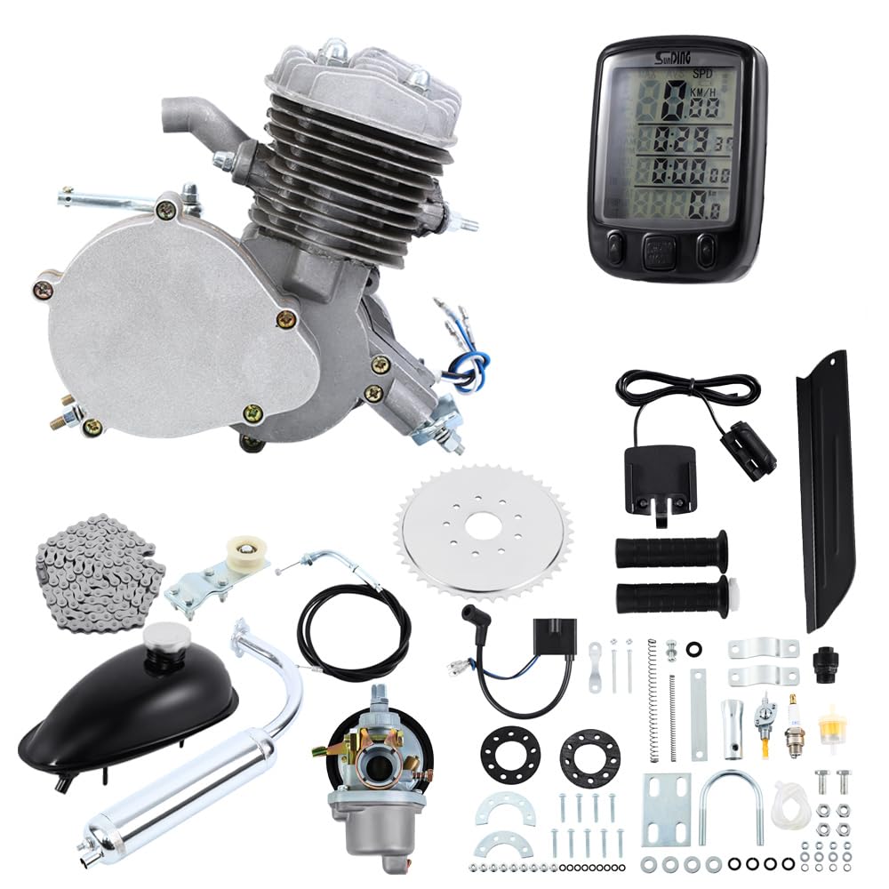 80cc 2 Tempi Kit Motore Bici Gas Motore Kit di Conversione Della Bicicletta per Bicicletta Motorizzato Cilindro Singolo con Tachimetro