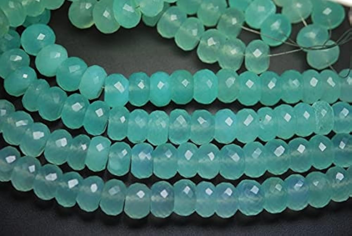 Chalcédoine aqua perles véritables volumineuses pour remplacer vos petites pierres ternes