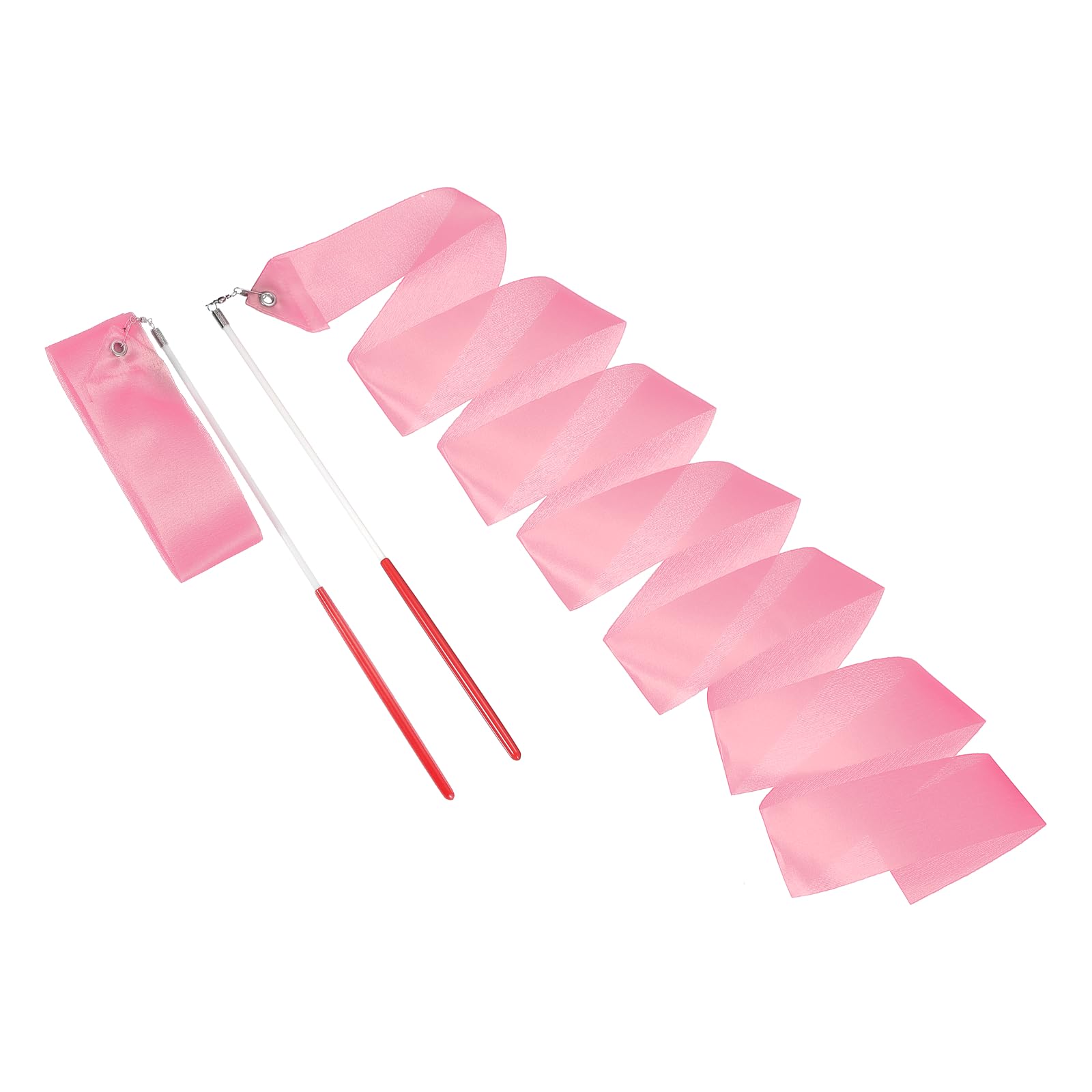 QUARKZMAN 2 Cintas De Baile De 78.7 Pulgadas Cintas De Gimnasia Rítmica Varita para Bailar Giratoria Cintas De Baile para Entrenamiento De Gimnasia Artística Rosa Brillante