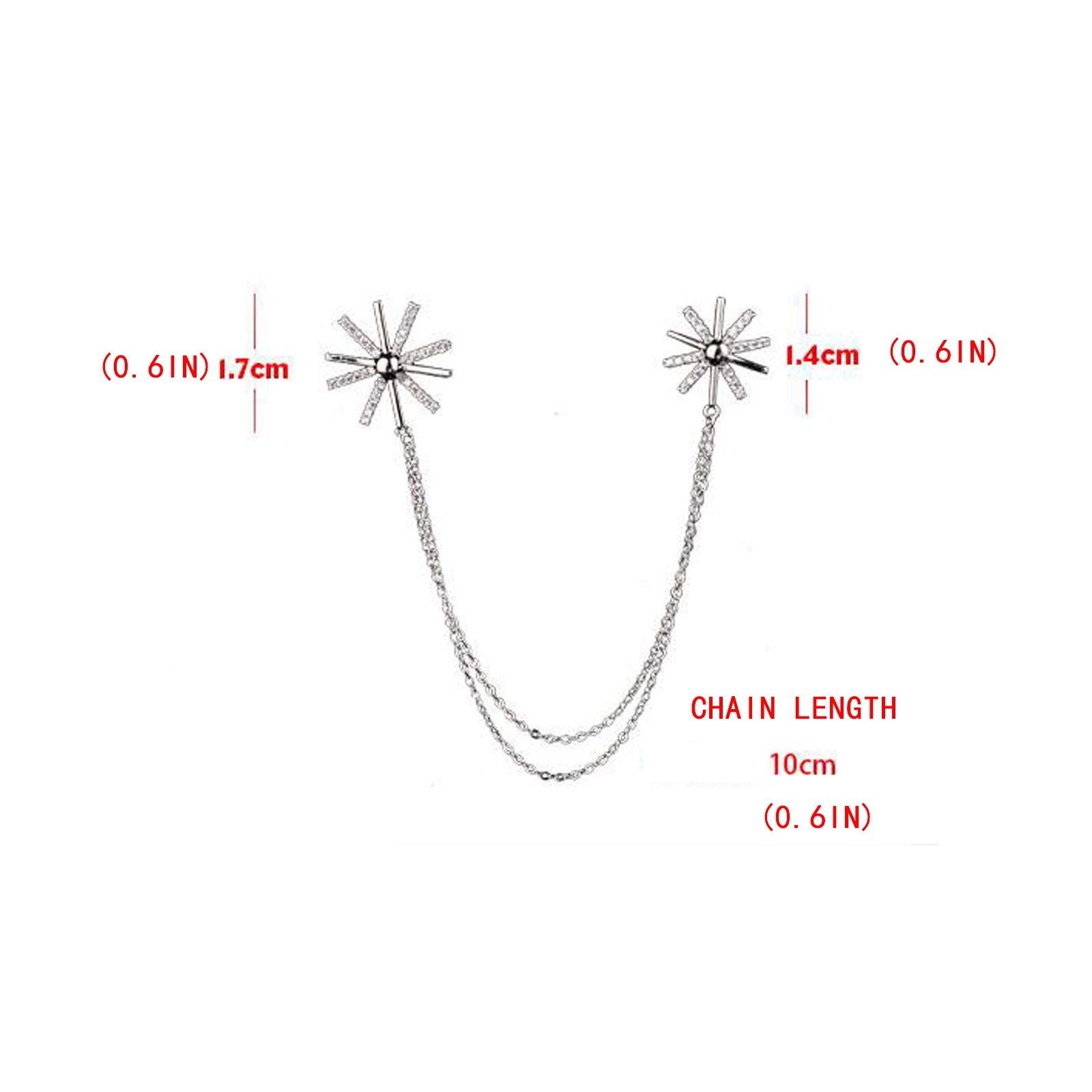 broschennadeln für Damen, 1 Packung, Herren-brosche, anstecknadel, hängende Ketten, kragenbroschen, einfache brosche, Anzug, Hemdkragen, eckknopf-Accessoires, modische broschen
