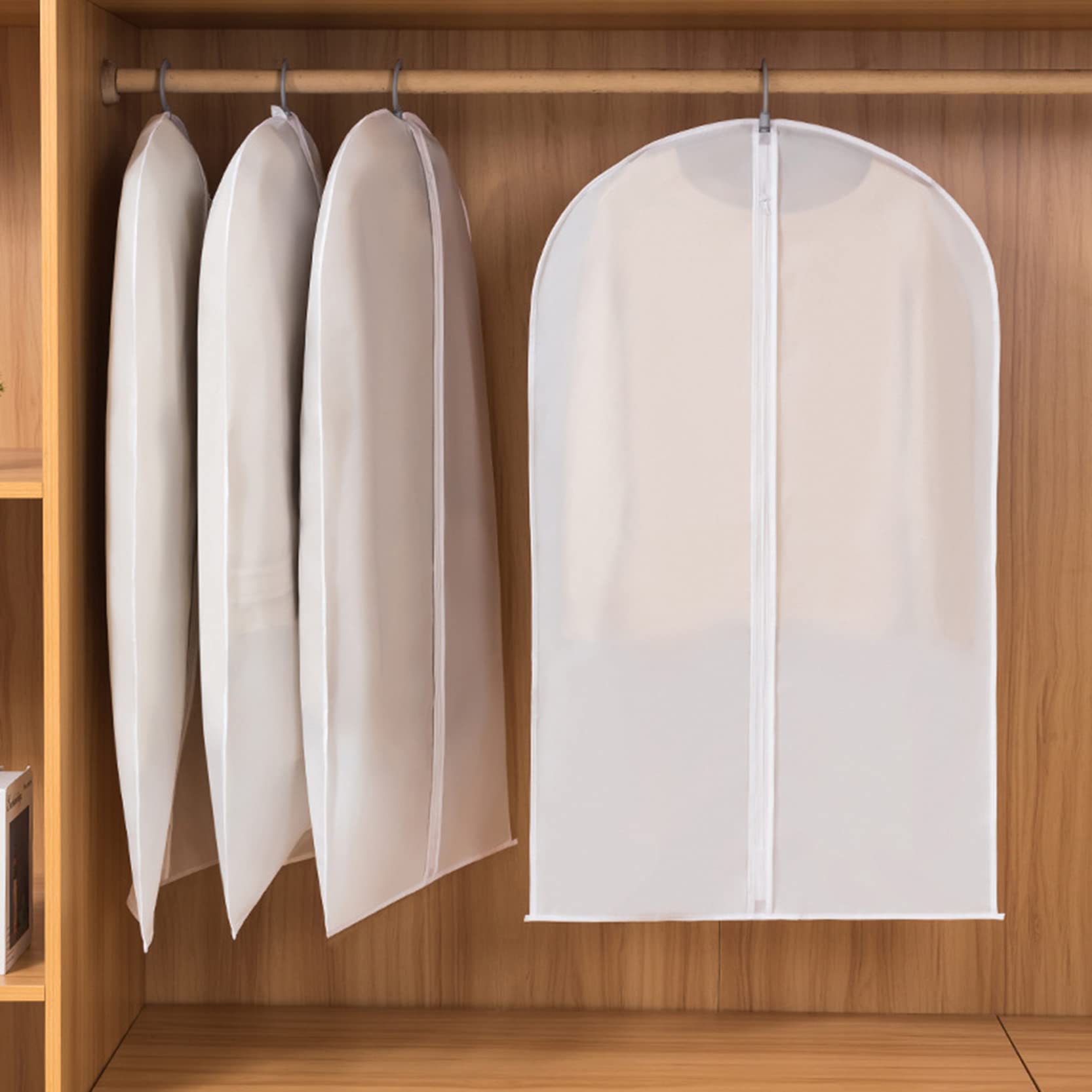 Lot de 6 housses à vêtements avec fermeture éclair, anti-poussière, anti-mites, housses de vêtements suspendues, sacs de rangement, housse transparente imperméable et lavable, A-60 x 80 cm (A 60