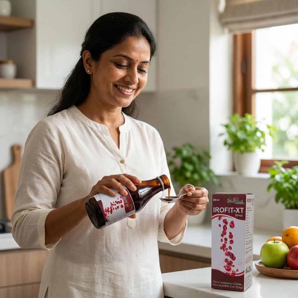 RS Sanjeevani IROFIT-XT Syrup 200ml | Ferric Ammonium Citrate, Folic Acid & Zinc Syrup | Iron Supplement for Hemoglobin Support | Helps Reduce Iron Deficiency & Weakness — Amazon image 3