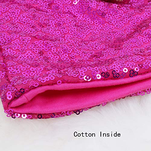 Baby Girls Shorts Kids Sparkle Toddler Sequin Shorts Glitter on Both Sides Birthday Outfits with Headband3