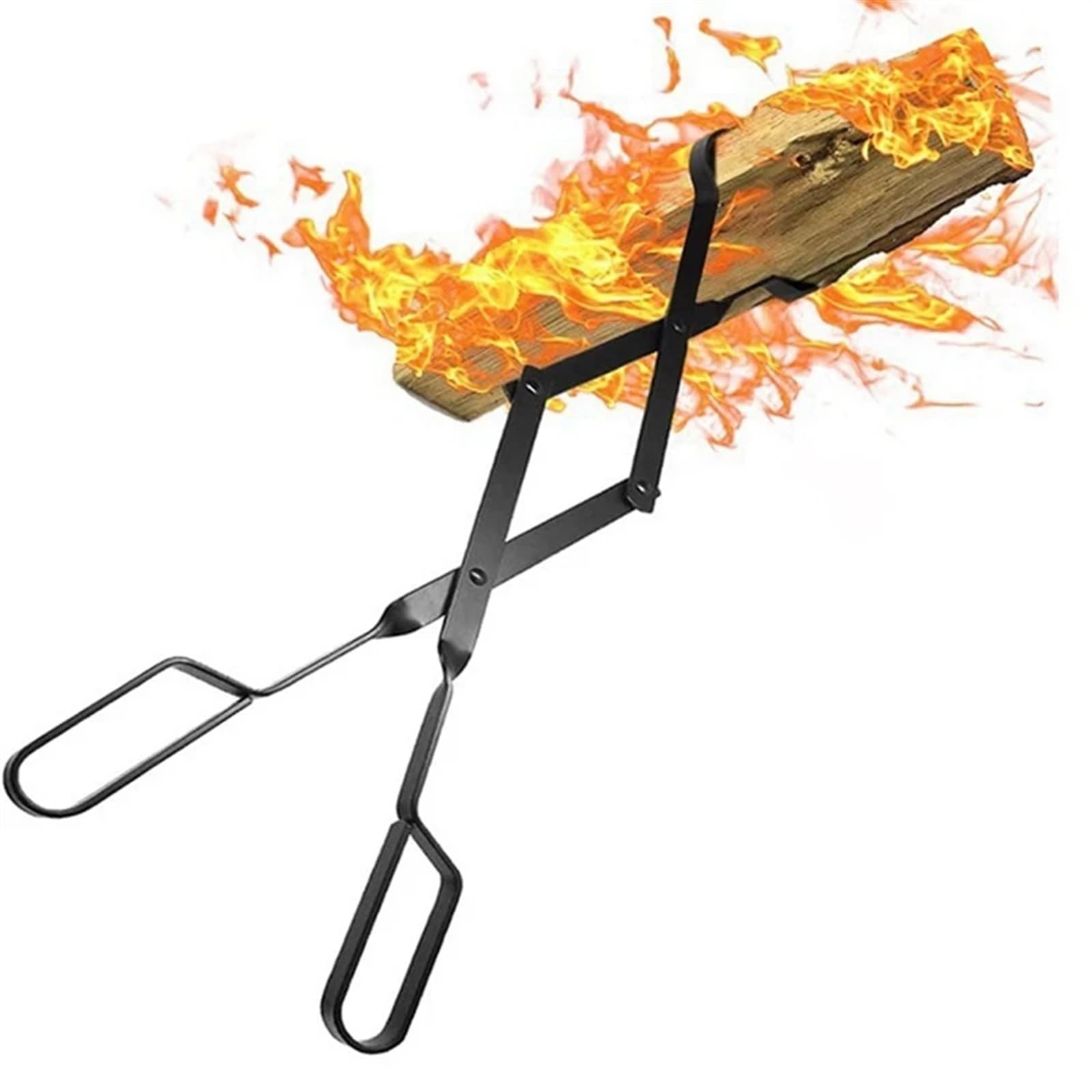 Feuerstellenzange 26 Zoll lange Brennholzzange, Holzgreifer for Feuerstelle, Lagerfeuer, Kamin, robuste Schmiedeeisen-Feuerzange Camping