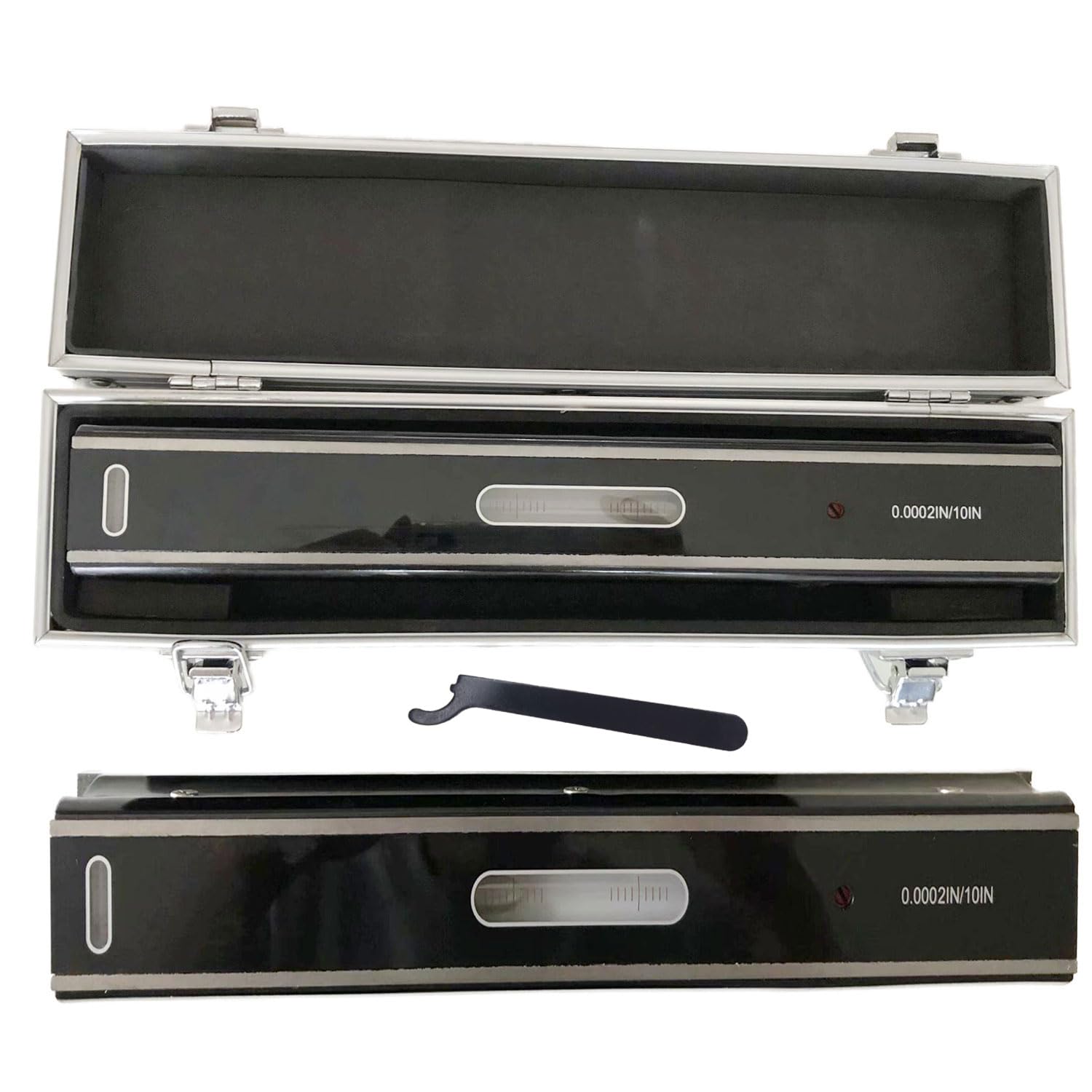 Nivel de precisión maestro de 12 pulgadas con caja de metal, manual de instrucciones (idioma español no garantizado), nivel de tira de precisión de 0.000 pulgadas/10 pulgadas para comprobar el