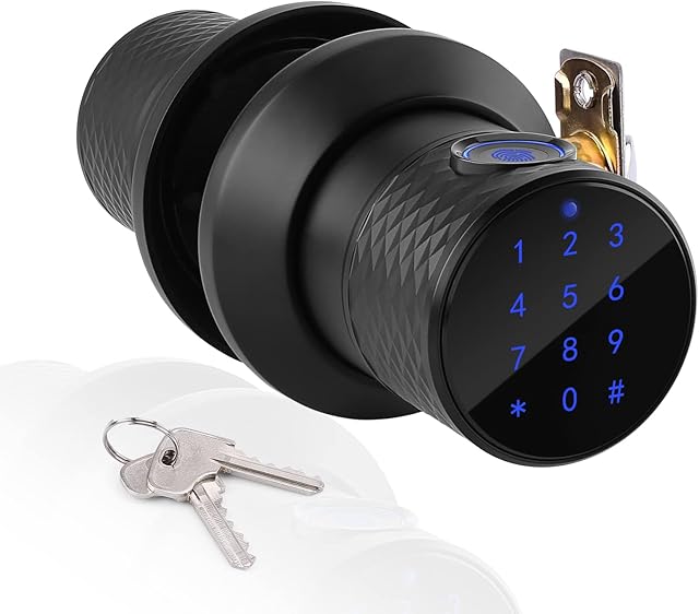 FITNATE Keyless Smart Fingerprint Lock Bluetooth Digital Code Door Lock with Keypad, App Work with Alexa, Echo, Support Tuya System's Gateway, Security Guard for Home, Office, Easy to Install