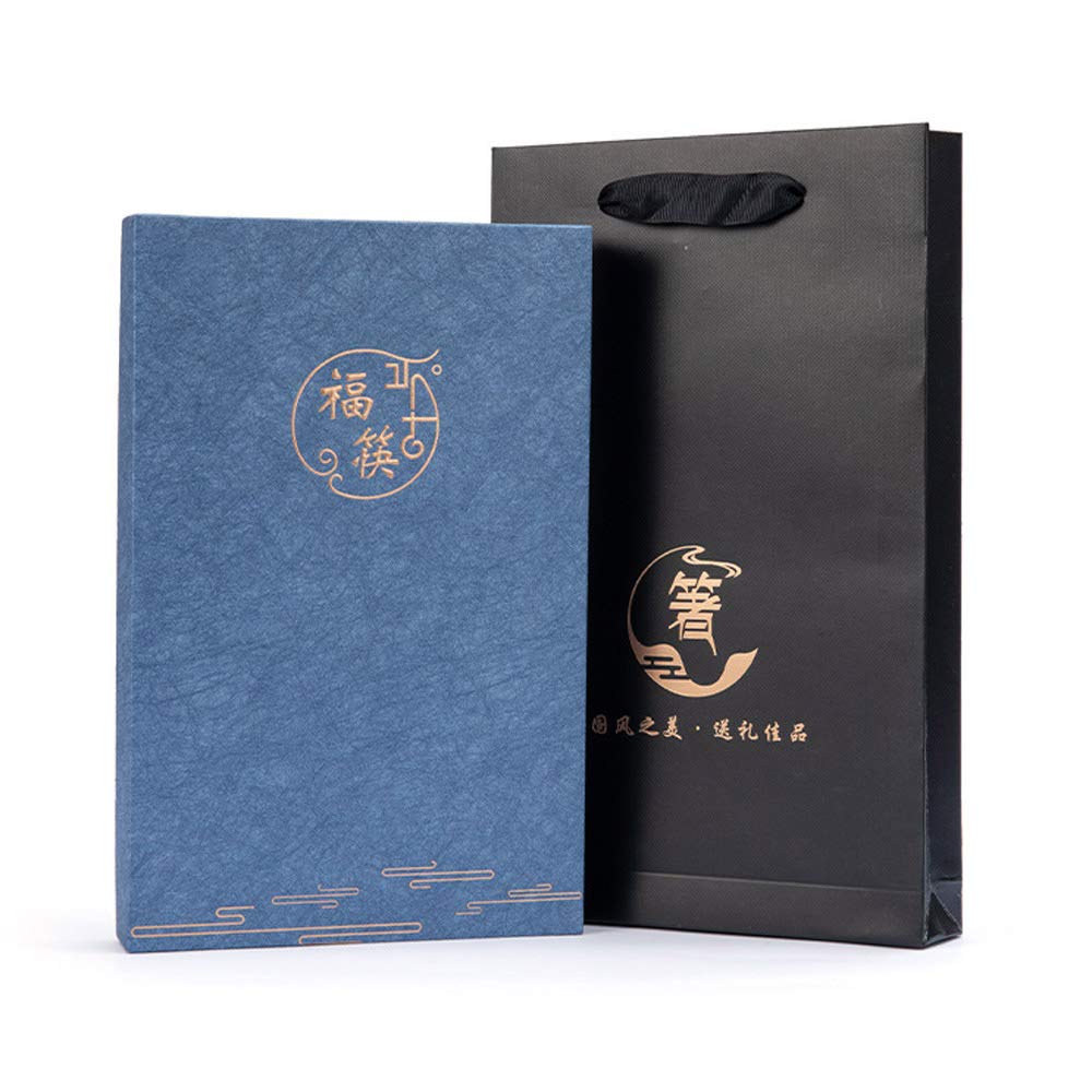 Baguettes en bois réutilisables 2 paires, lavables au lave-vaisselle, coffret cadeau traditionnel chinois élégant, baguettes japonaises de style classique, baguettes écologiques de 9 pouces-B (B)