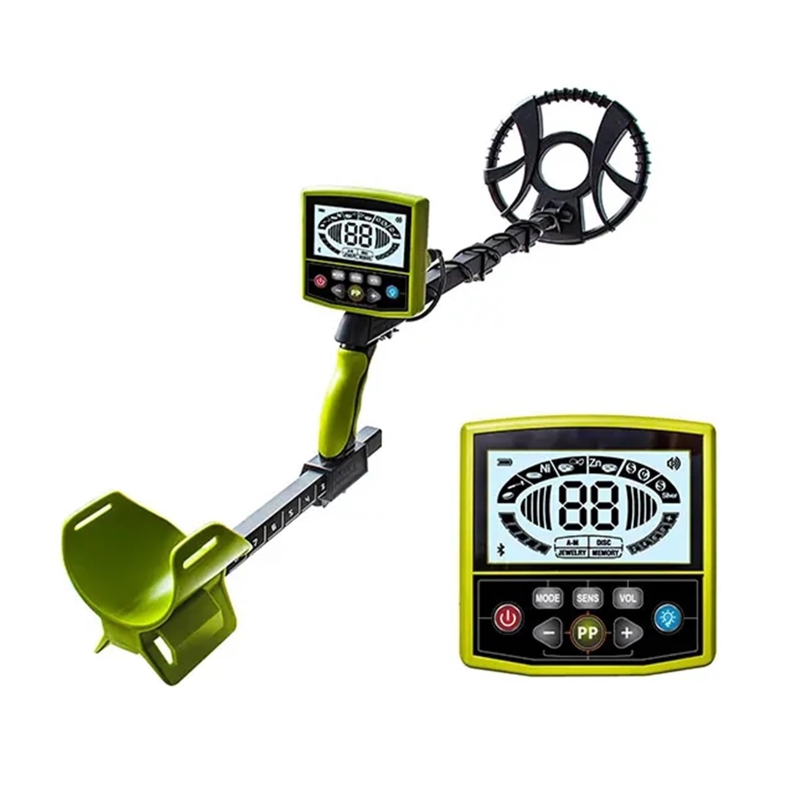Metal Detector, Gold Finder TX M55D Professional Metal Detector Treasure Hunter with Waterproof Coil Lar LCD Display(1)