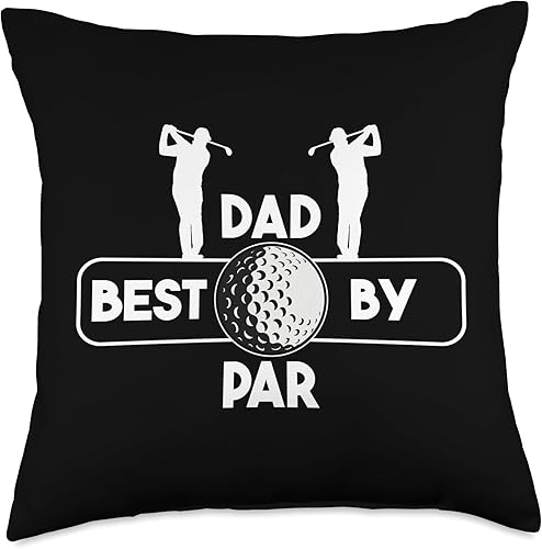 Best Dad By Par Tshirt As A Funny Golf Shirt Retro Shirt As Golf Best Dad by Par Gifts Throw Pillow, 18x18, Multicolor