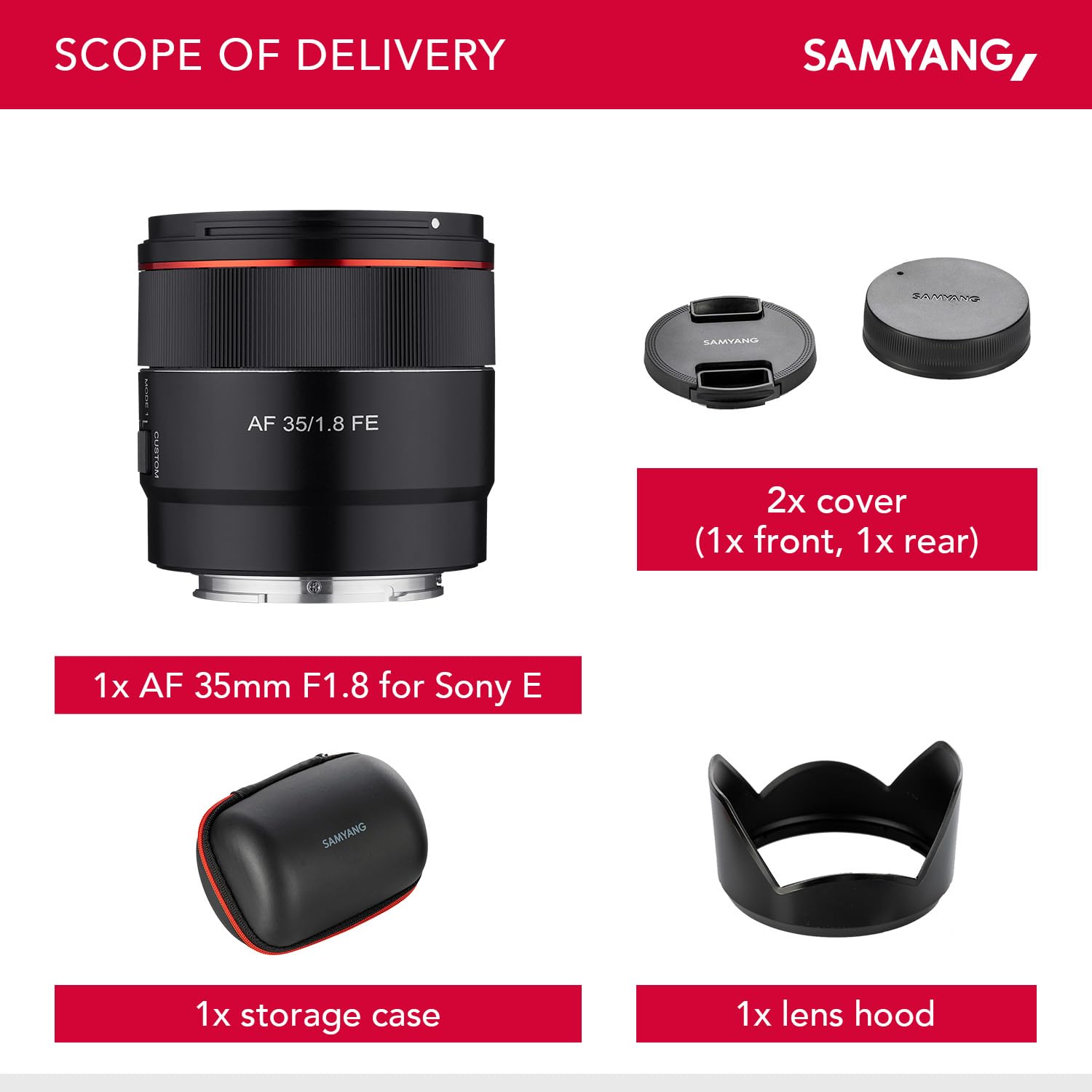 レンズ(単焦点) SAMYANG AF35mm F1.8 FE E-MOUNT Samyang AF 35mm f1.8 lens for Sony FE | £277.70 - Castle Cameras