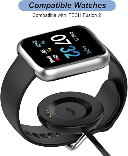 Miniatura 2 de Cargador para iTECH Fusion 2, cable de carga USB de repuesto para reloj inteligente iTech Fusion 2 (3.3 pies3.3 ft)