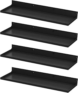 26 TV Wall Ideas You’ll Wish You Tried Sooner 151 PEKGRIL 4 Pack Metal Floating Shelves, 17x6 Inch Large Wall Mounted Shel...