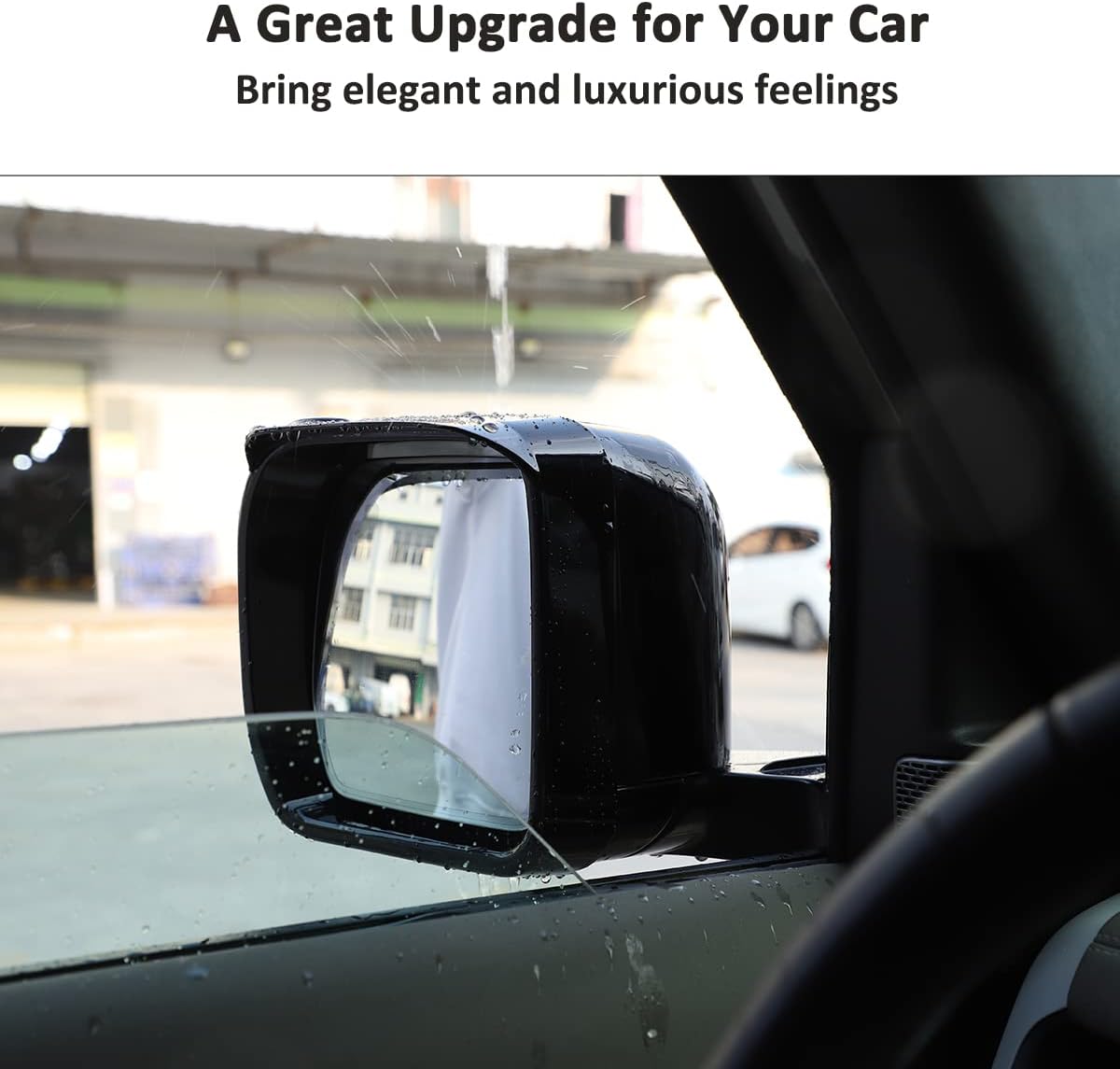 Car Mirror Rain Visor Guard For Land Rover Defender 2020-2024 Rear View Side Mirror Rain Eyebrow View Mirror Visor Guard 110 Accessories (Black)