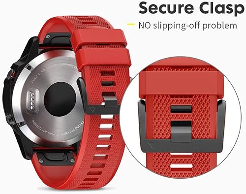 Vista 84 de NotoCity Compatible Fenix Band 26mm Width Soft Silicone Watch Strap for Fenix 5X Plus, 6X, 6X Pro, 3, 3 HR, Descent MK1, D2 Delta PX, D2 Charlie, 8