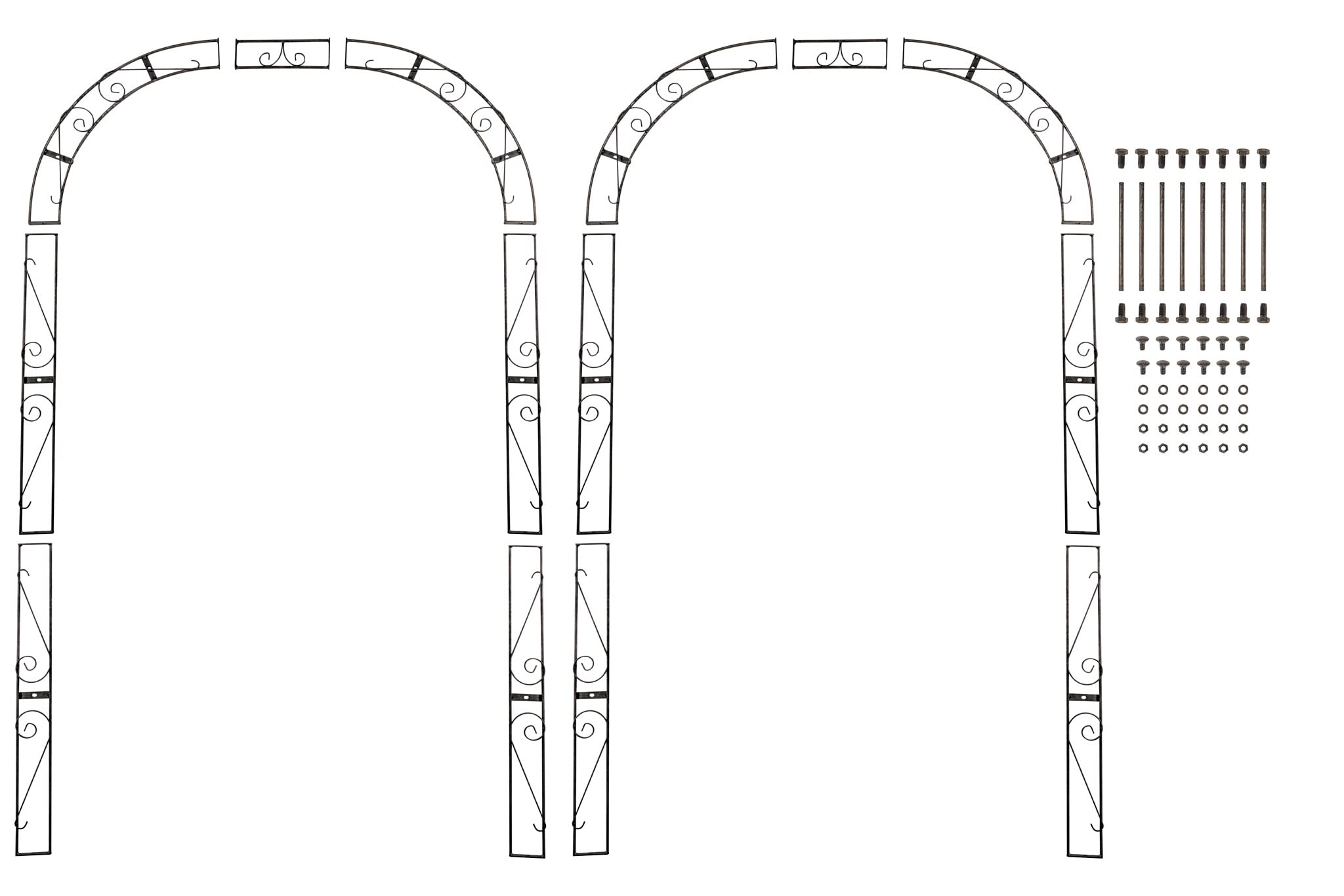 KOTARBAU® Arche de rosier solide revêtue par pulvérisation noire pour votre jardin jusqu'à 200 kg
