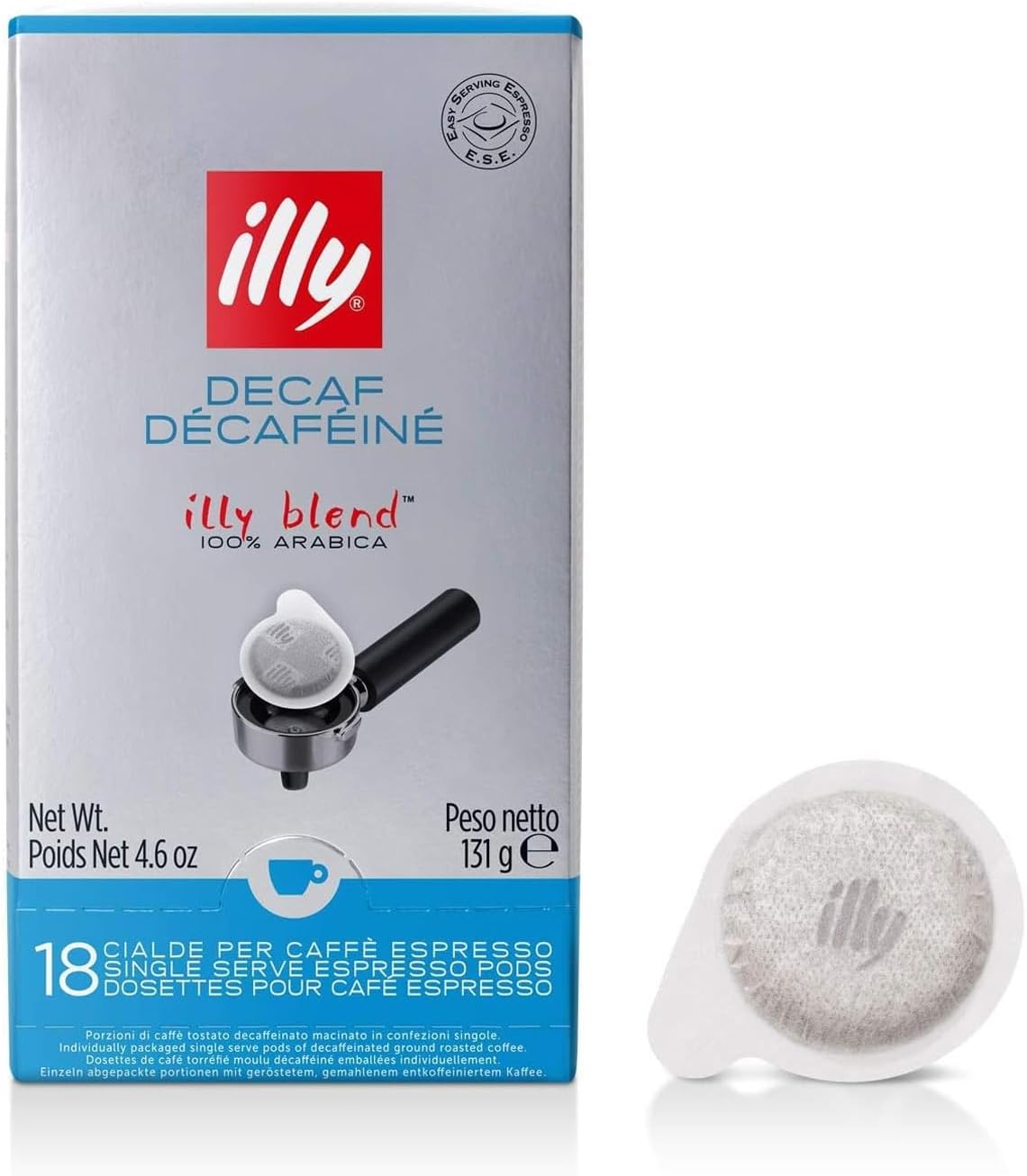 E.S.E. Coffee - Single-Serve Coffee Capsules & Pods – Classico Decaf Roast - Notes Of Caramel, Orange Blossom & Jasmine - For E.S.E Coffee Machines - Extraordinary Aroma & Body – 18 Count