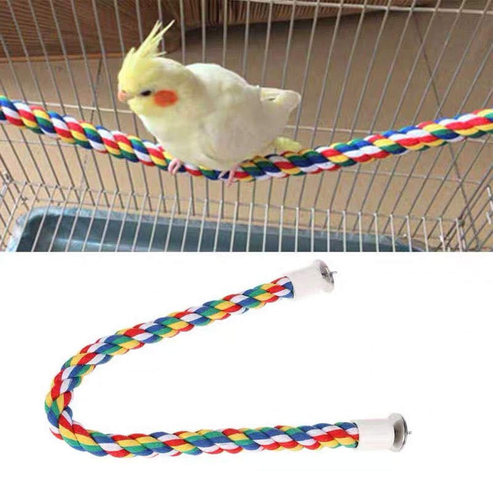 1 Piece Bird Perch Bird Toy Bird Spiral Rope Perch Bird Spiral Cotton Rope Perches Bird Cage Accessories Parakeet Climbing Stand Bar Parrot Cotton Swing Climbing Standing Toys(26.32 Inch) 1