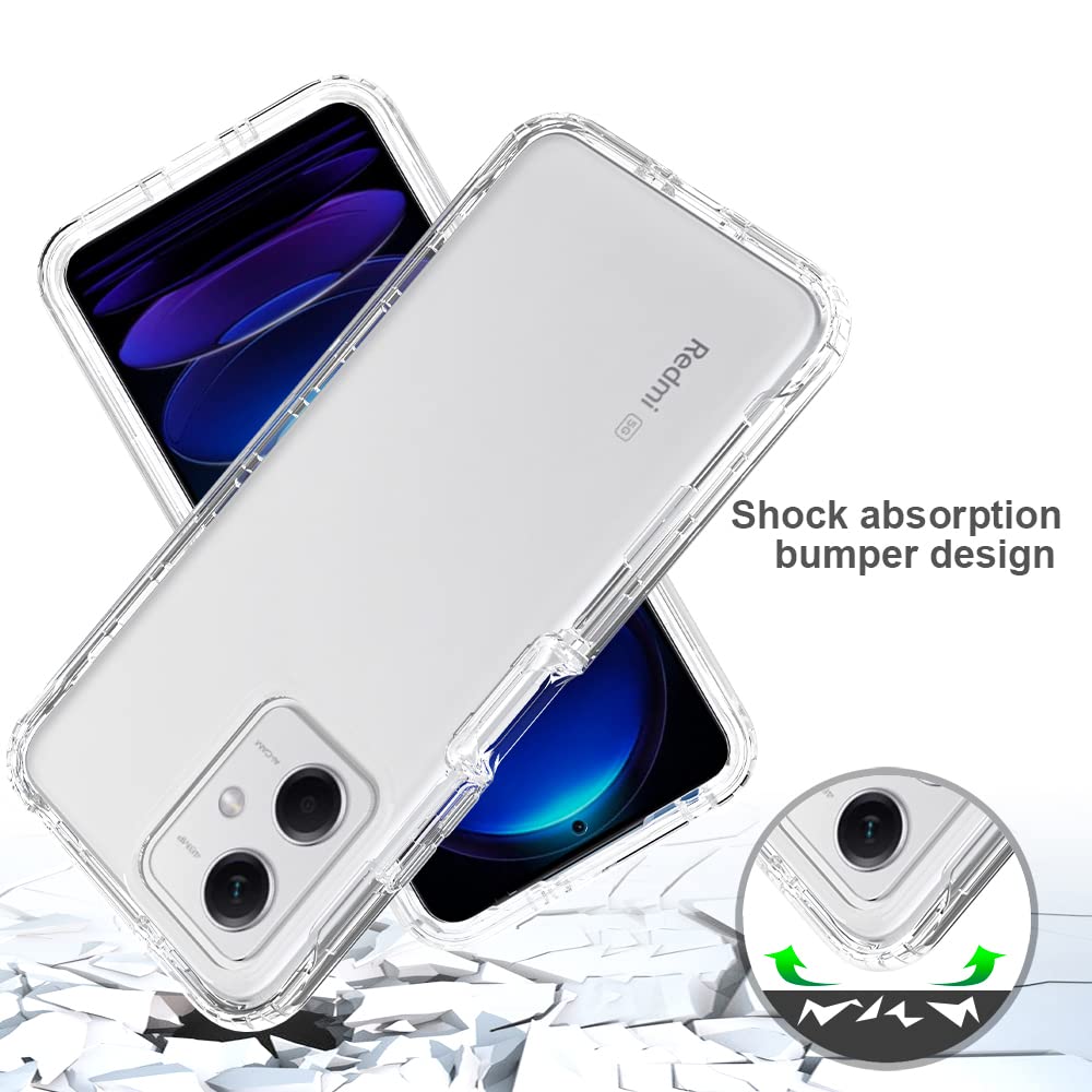 Cover Protettiva 360° Per Xiaomi Redmi Note 12 5G E Poco X5 5G, Antiurto Con Protezione Schermo Incorporata, Morbida Al Touch E Trasparente - Blu