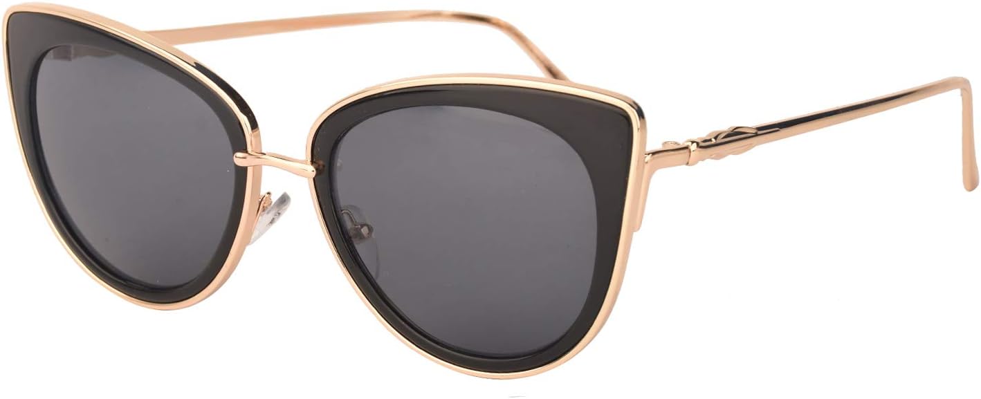 Women Metal Cute Cat Eye Mirror Sunglasses Fashion Eyewear