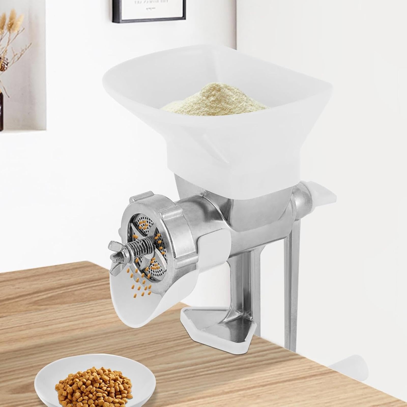 Manuelle Pelletpresse für Tierfutter und Angelköder, Kurbelgriff, ergonomisch, mit 1,5 mm, 2,5 mm und 3 mm Form für Hunde und Papageien